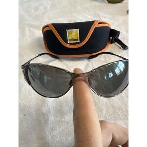 Nikon Titanium Sunglasses VC1707 w/ Case & Strap Wrap Gray Lens